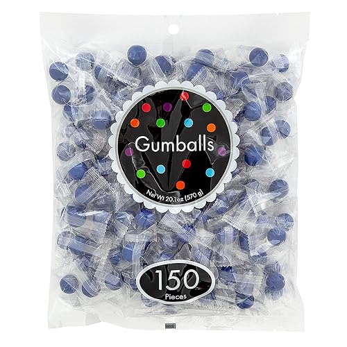 20.1 oz. Individually Wrapped Royal Blue Gumballs - 150 Pcs.