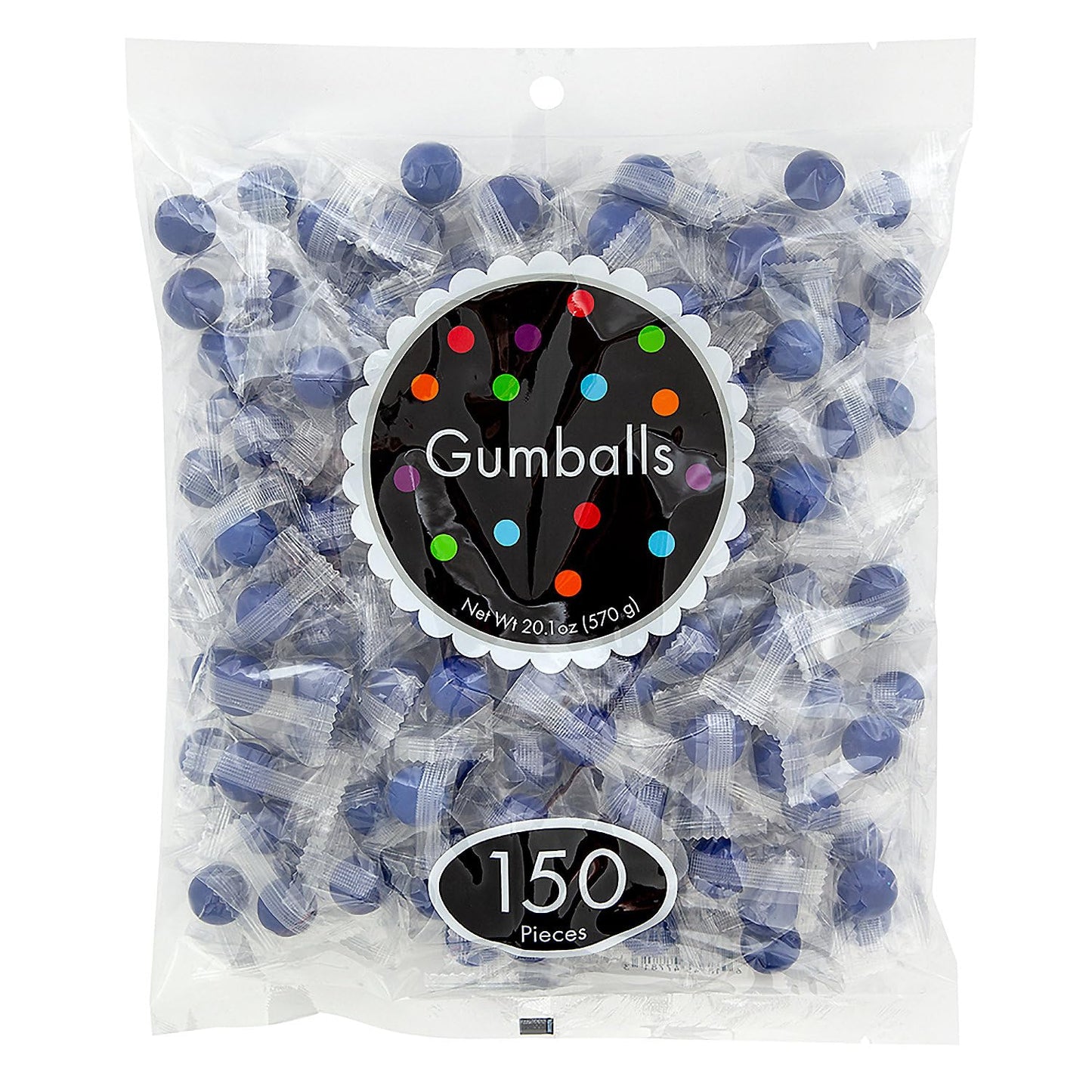 20.1 oz. Individually Wrapped Royal Blue Gumballs - 150 Pcs.