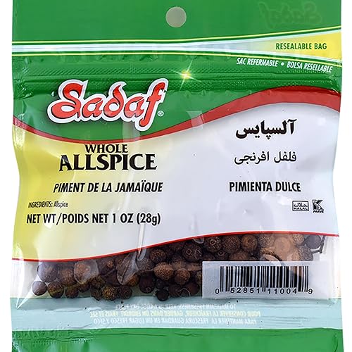 Sadaf Allspice Whole - Whole Allspice for Cooking and Food Flavoring - Whole Allspice Berries - Allspice Seasoning - Kosher - 1 Oz Resealable Bag