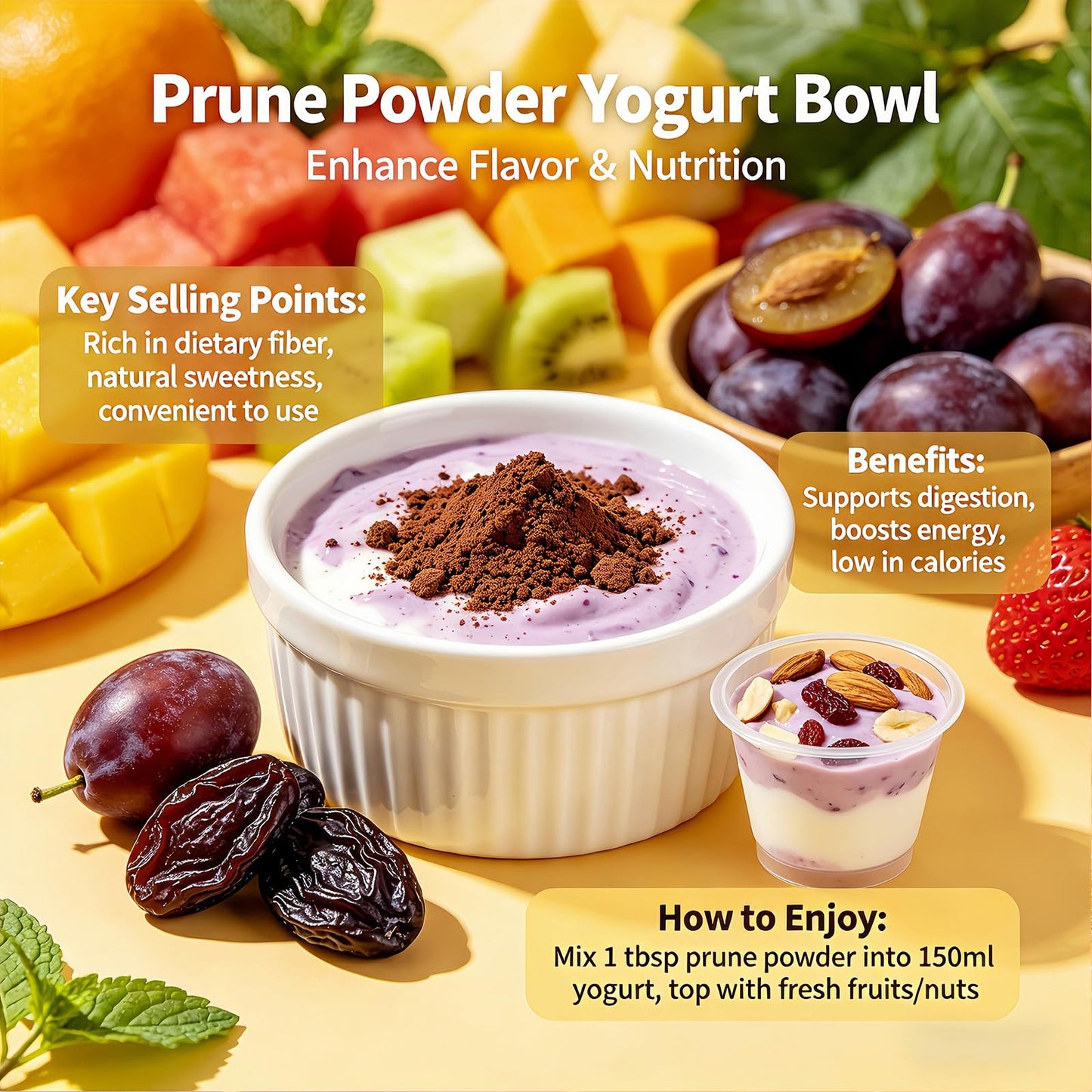 10oz Acai Powder for Smoothies, Oatmeal & Baking | Plant-Based, Keto Diet Friendly | 280g Plastic Jar