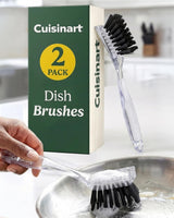 Cuisinart Dish Brush with Handle 2 Pack - Kitchen Scrub Brush for Dishes, Pots & Pans, Non-Scratch Dish Scrubber, Firm Bristles for Sink & Cookware