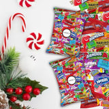 Christmas Candy Individually Wrapped Treats - 5LB Holiday Bulk Assorted Variety Pack - Party Favor Bags - Full-Size Bars - Stocking Stuffer Mix