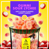 Gummy Sour Lychee Fruit Candy 12 oz - Sweet and Delicious Candy Snack - Perfect Size Bag For Sharing With Friends - Bite Size Pieces For Any Occasion