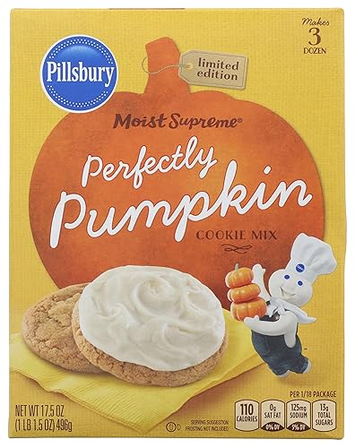 Pillsbury Moist Supreme Perfectly Pumpkin Cookie Mix - Limited Edition (2 Pack) 1.09 Pound (Pack of 2)