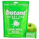 Instant Energy Gum | 100 mg Natural Caffeine | Sugar Free Sour Apple Xylitol Gum with Electrolytes | Fast-Acting Caffeine Gum & Clean Energy Drink