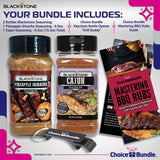 Blackstone Pineapple Sriracha & Cajun Seasoning - Gourmet Griddle Premium BBQ Barbecue Rub 2 Pk Choice Bundle (15.2 oz) + BBQ Guide & Bottle Opener (4