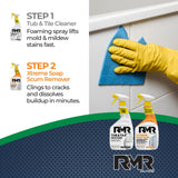 RMR Bathroom Breakthrough Bundle - Tub & Tile Cleaner + Xtreme Soap Scum Remover, 2-Step Deep Clean System for Shower, Tub, Tile, Grout, & Glass