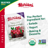 Mariani Organic Dried Cranberries, 30oz, Bulk Family Size Value Pack, Sweetened Organic Cranberries Dried Fruit, Vegan, Gluten-Free