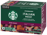 Starbucks Coffee K-Cup Pods, Italian Roast Coffee, Dark Roast, 100% Ground Arabica Coffee, Keurig Genuine K-Cup Pods, 10 CT K-Cups Per Box (Pack of 2