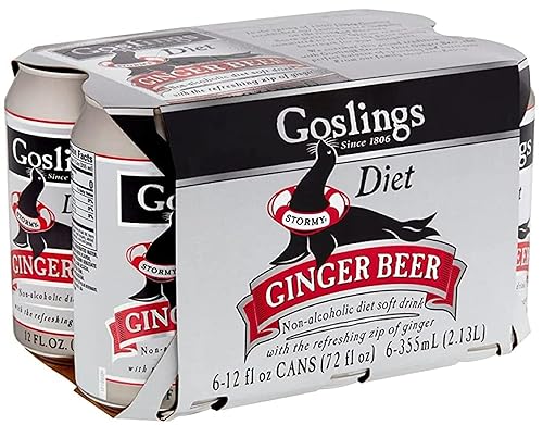 Gosling's Diet Stormy Ginger Beer, 12oz (Pack of 12) | Non-alcoholic soft drink with the refreshing zip of ginger, 0 calorie, 0 sodium, 0