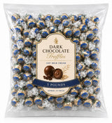 Dark Chocolate Oatmilk Truffles Individually Wrapped Bulk Bag - 5 lb (Approx. 175 pieces)