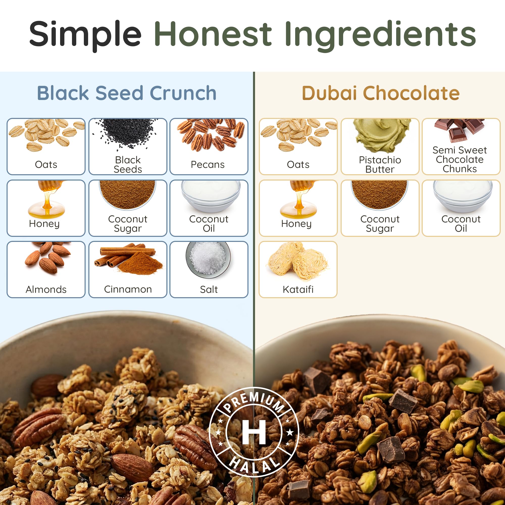Granolaful Variety Pack - Dubai Chocolate Cereal & Original Mediterranean Crunch | Real Ingredients with Nuts, Seeds, Protein & Fiber | No Seed Oils