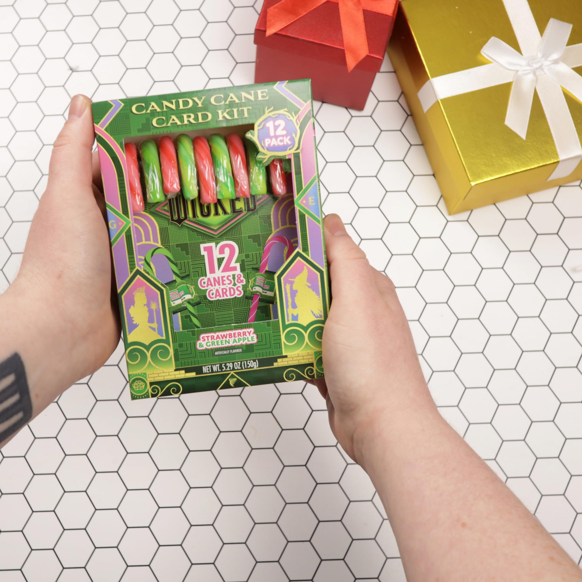 Limited Edition Wicked Candy Canes with Candygram Cards, Christmas Party Exchange Kit, Stocking Stuffer Treats, 12 Count, 5.29 Ounces