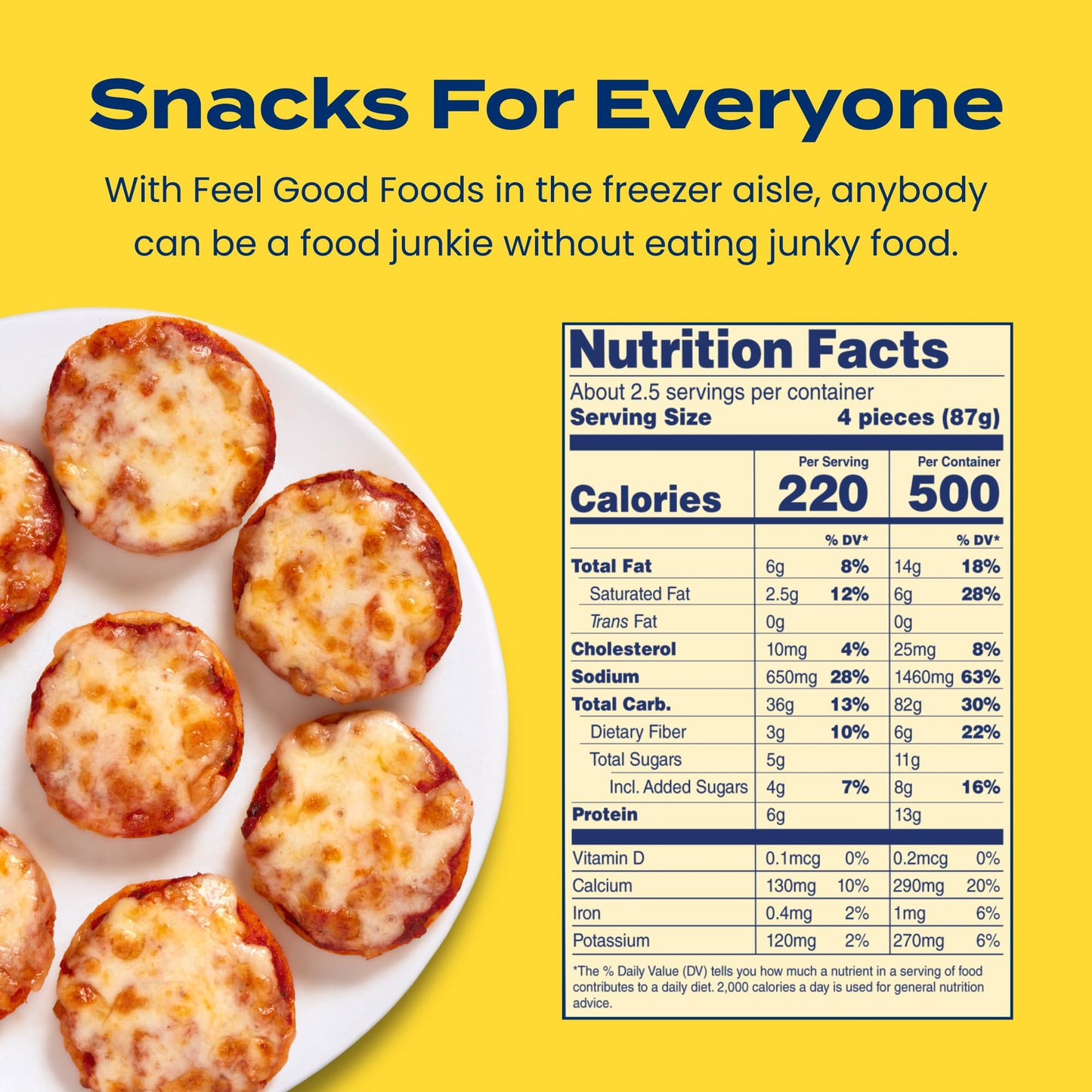 Feel Good Foods Gluten Free Mini Pizza Bagels - Frozen Snacks and Appetizers, Mini Bagel Bites with Mozzarella, White Cheddar & Parmesan Cheese, 7oz