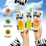 Dally Variety Pack [Mango, Peach & Apple] Drinkable Konjac Jelly 10 Pouches | 10-Calorie Keto, Gluten Free, Sugar Free Korean Fruit Snack | Prebiotics