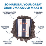 MASA Chips Blue Corn Tortilla Chips Cooked in Beef Tallow - Seed Oil Free Snack, 2pk×5 oz each- Handmade with Only Naturally Grown Blue Corn & Sea