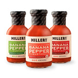 Miller's Banana Pepper Mustard Sauce Gift Box - Includes Hot, Mild, Habanero - Best Use for Chicken Wing, Burgers, Sandwich, Non-GMO Project Verified