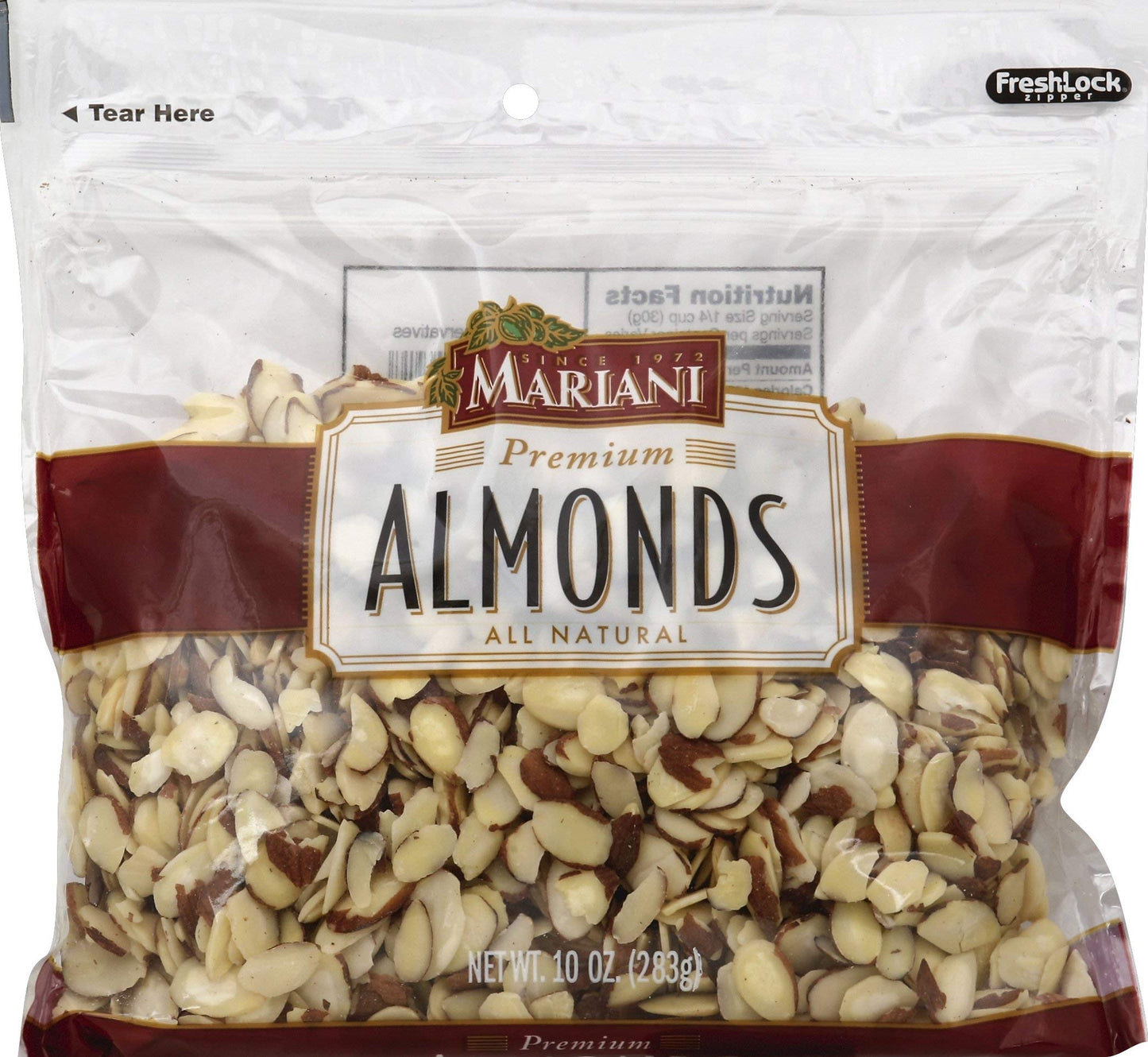 MARIANI Regular Almond Resealable Plastic Bag, 76991003911, 76991003911, Sliced, 10 Ounce