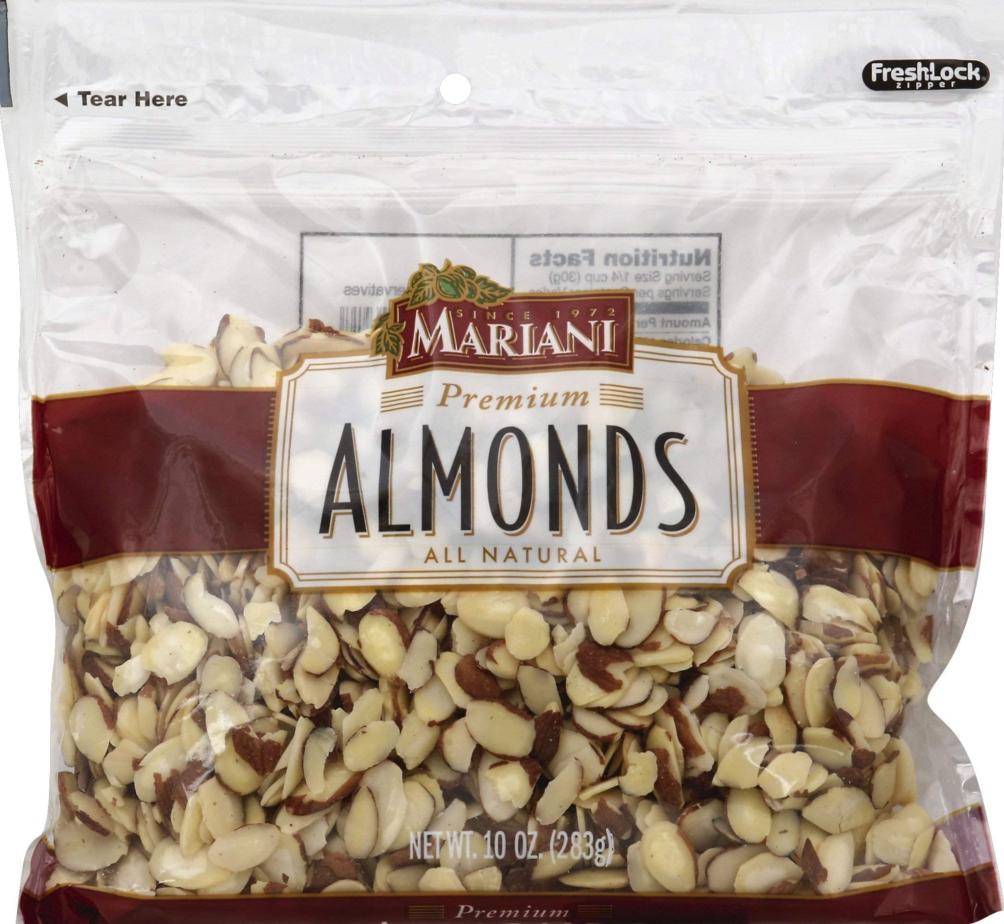 MARIANI Regular Almond Resealable Plastic Bag, 76991003911, 76991003911, Sliced, 10 Ounce