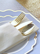 OCCASIONS 120 Pack Linen Feel White Disposable Dinner Napkins, Fancy Cloth Like Guest Towels Prefolded for Silverware, Thick 16x16 in, Wedding Party