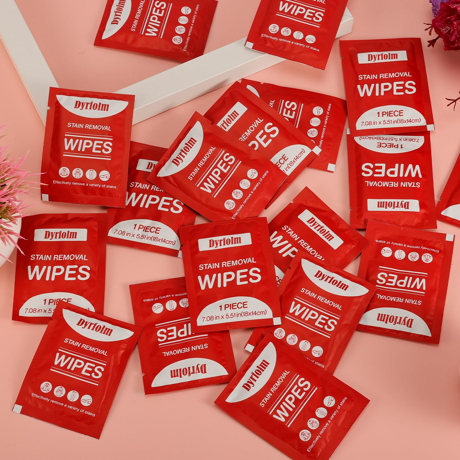200 Pack Stain Remover Wipes,Individual Wrapped Wipes for Clothes,Mini Travel Stain Removal Wipe,Cleaning Wipesfor Clothes Fabric laundry