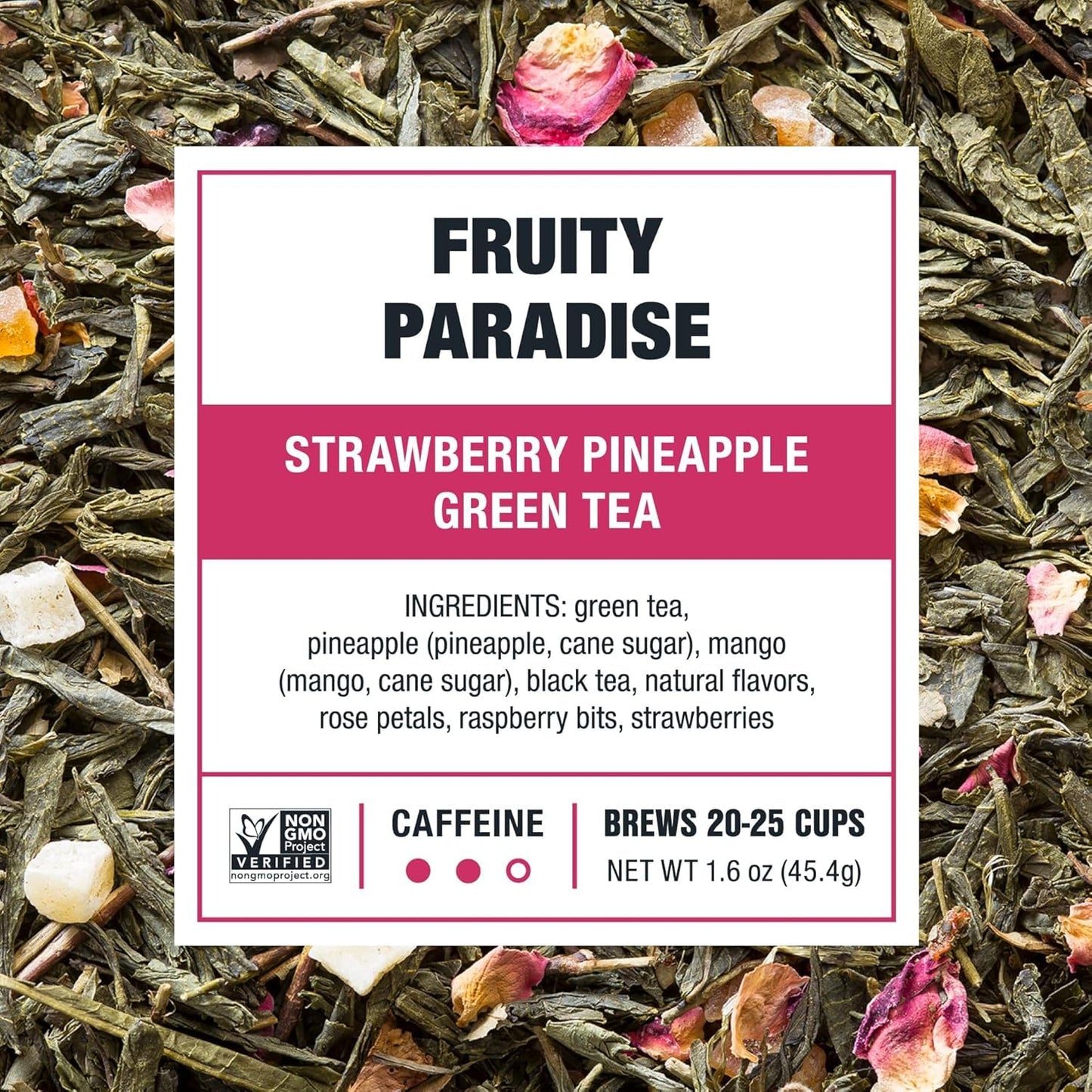 Tiesta Tea - Fruity Paradise, Strawberry Pineapple Green Tea, Premium Loose Leaf Blend, Medium Caffeinated Green, Make Hot or Iced Tea & Brews Up