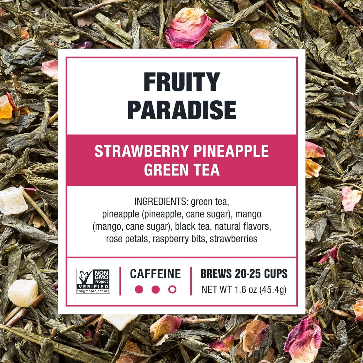 Tiesta Tea - Fruity Paradise, Strawberry Pineapple Green Tea, Premium Loose Leaf Blend, Medium Caffeinated Green, Make Hot or Iced Tea & Brews Up