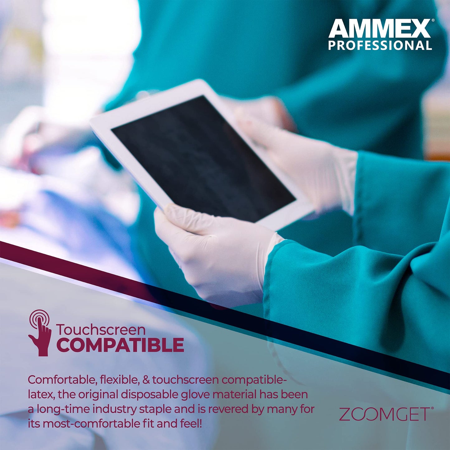 AMMEX White Latex Disposable Exam-Grade Gloves, 4 Mil, Powder-Free, Food-Safe, Lightly-Textured, Non-Sterile