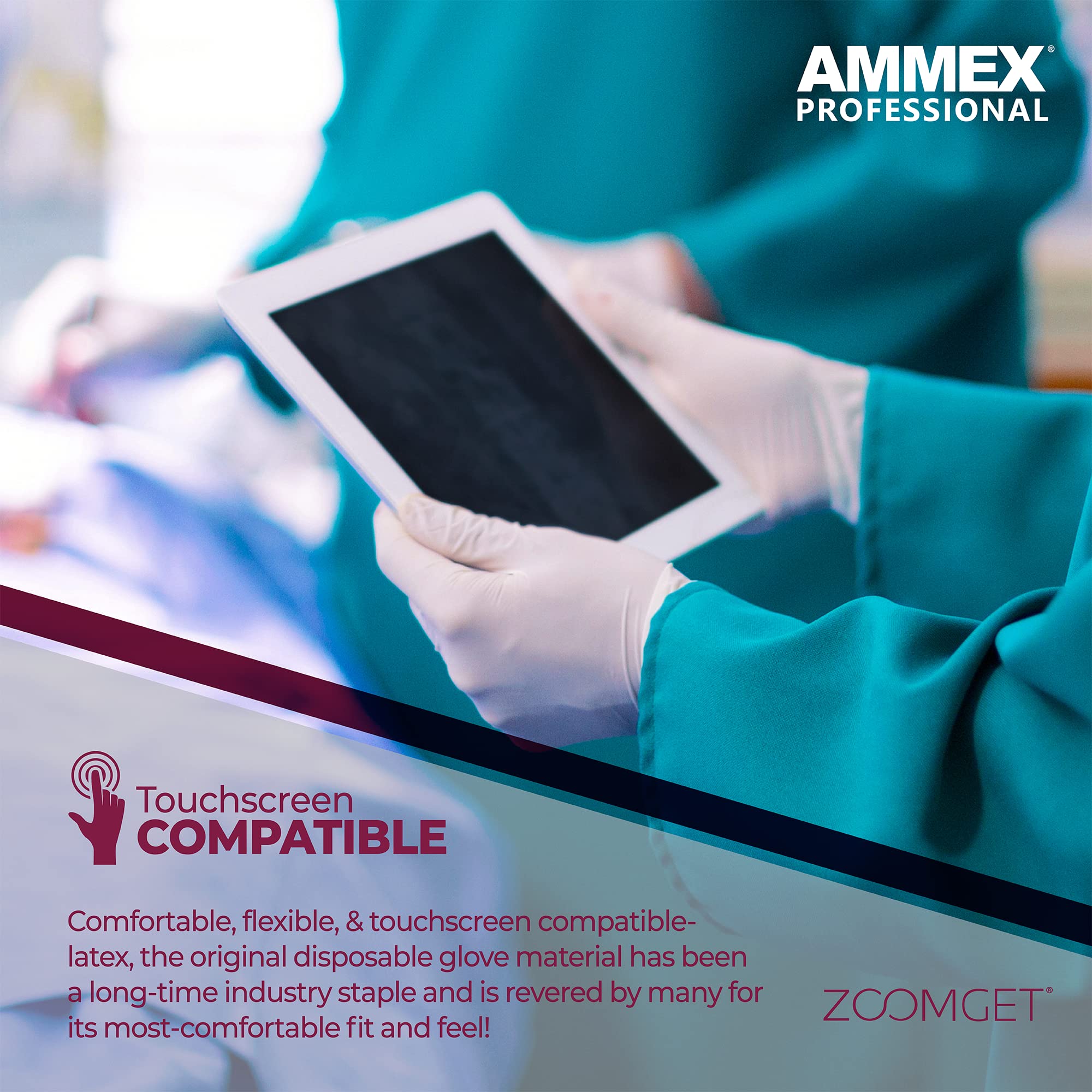 AMMEX White Latex Disposable Exam-Grade Gloves, 4 Mil, Powder-Free, Food-Safe, Lightly-Textured, Non-Sterile