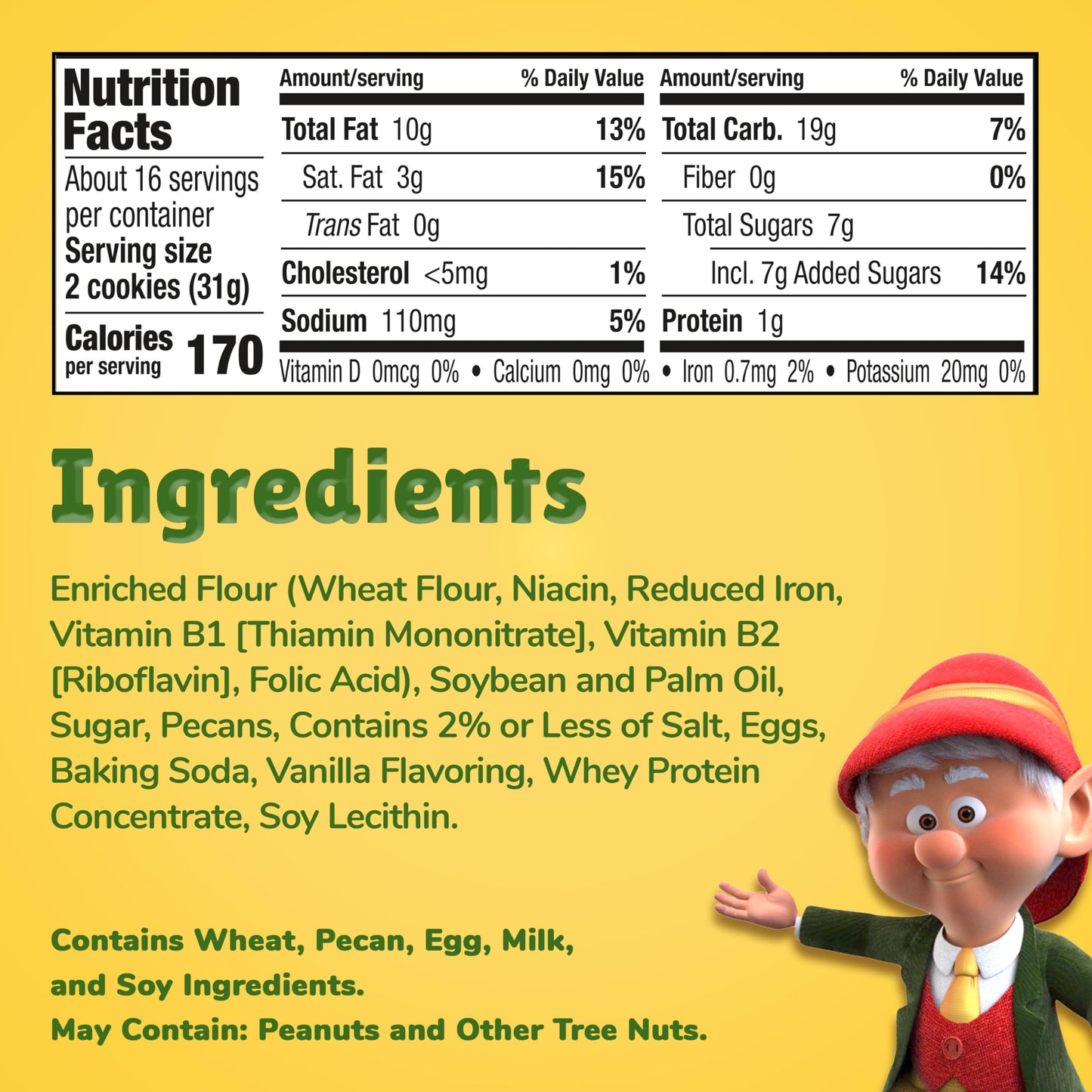 Keebler Sandies Shortbread Cookies, Pecan, Family Size, 17.2 oz