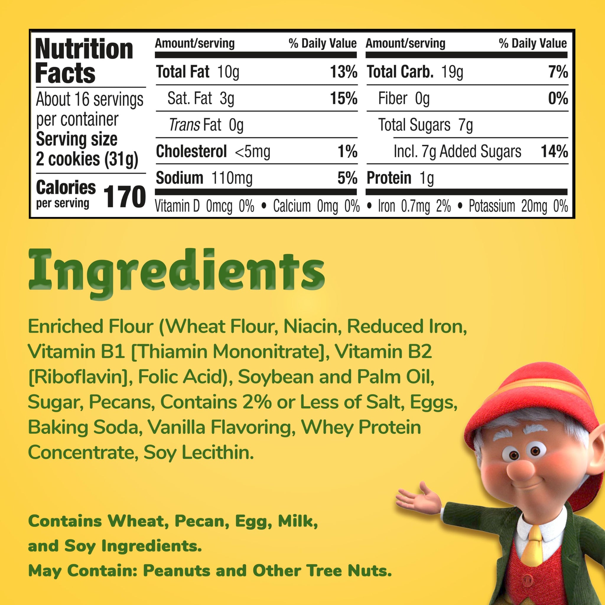 Keebler Sandies Shortbread Cookies, Pecan, Family Size, 17.2 oz