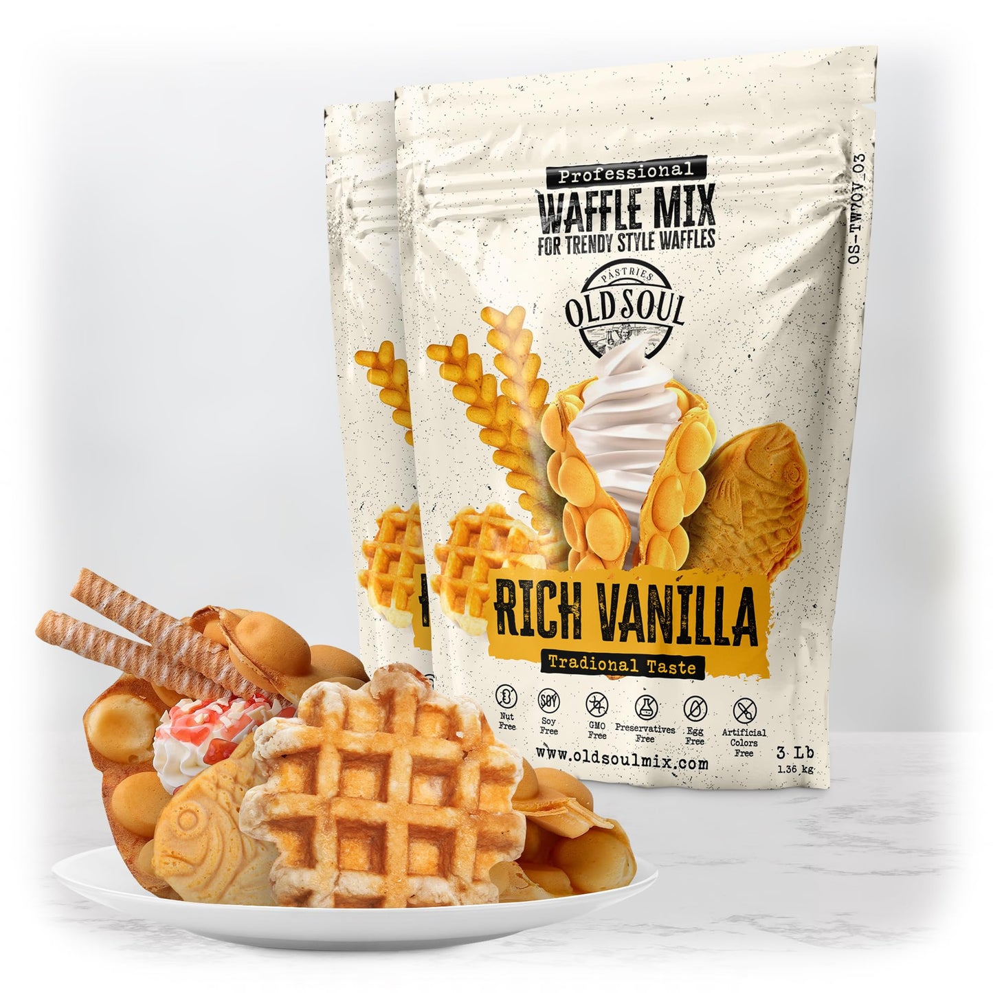 Trendy Waffle & Pancake Mix | Bubble Belgian Cone | Natural Ingredients | Easy Preparation | 6 Lbs | Reach Vanilla Flavor (4)