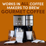 Salted Caramel Coffee Packs - Flavored Medium Roast | 2.5oz Pre-Measured Ground Packets for 12-Cup Brewer | Low Acid Mold-Free Gourmet Pouches | 36