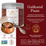 Aryaa Organic Gulkand Paan l 8.75oz (250g)| Herbal Tea & Digestive Snack | | Shredded l 100% Natural, Vegan, Gluten-Friendly | Sound-Infused, Non-GMO