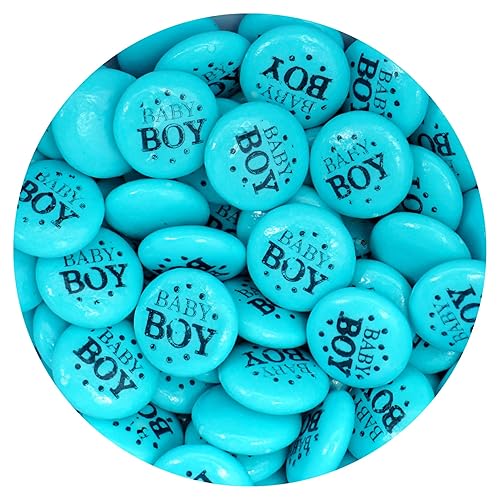 Baby Boy Blue Candy Gum Buttons, 2 Pound Bag (Approx. 180 Pieces), Boy Baby Shower Candy, Baby Themed Candies, Blue Candy For Baby Shower