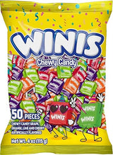 Winis Original Variety Bag Chewy Candy - Taffy Candies 50 individually wrapped pieces - Size 4 Oz | Gifts, Holiday, Parties, Concessions, Pantry