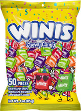 Winis Original Variety Bag Chewy Candy - Taffy Candies 50 individually wrapped pieces - Size 4 Oz | Gifts, Holiday, Parties, Concessions, Pantry