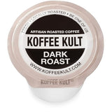 Koffee Kult Premium Dark Roast Coffee Single Serve coffee cups in pods for K-Cup 12 count
