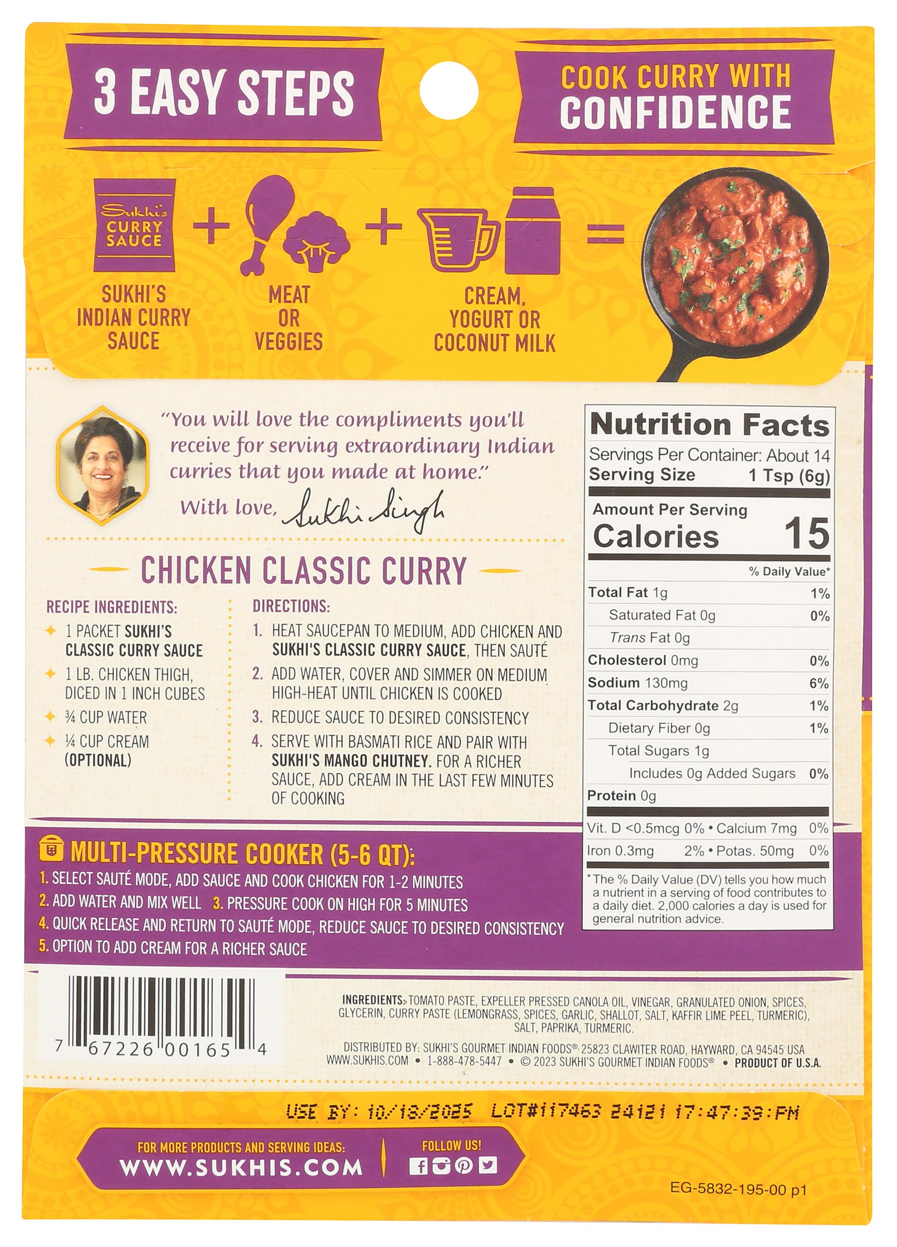 Sukhi's, Paste Curry Madras, 3 Ounce