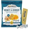 Honees Candy Honey & Ginger 2.85 oz (Pack of 1) - Honey lemon cough drops - candy with ginger - Soothing throat lozenges for adults - 2 items