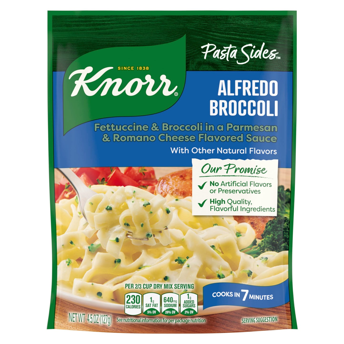 Knorr Pasta Sides Alfredo Broccoli Fettuccine For Delicious Quick Pasta Side Dishes 4.5 oz