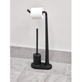 iDesign Cade BPA-Free Plastic Toilet Paper Bowl Brush Set, Tissue Stand Plus, Matte Black