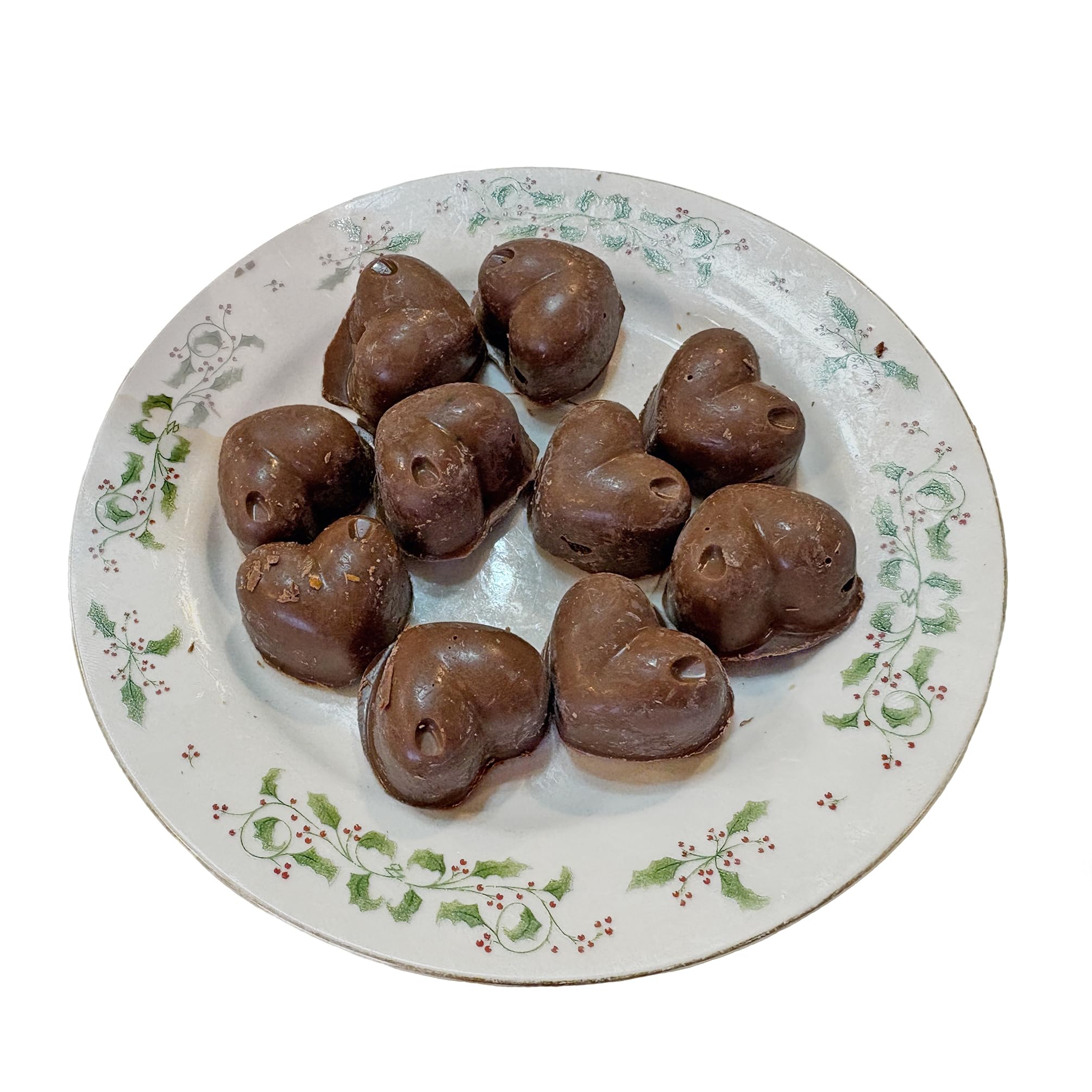 10-PIECE 3 OZ Chocolate Gourmet Homemade Snack with Nuts Raised Heart Shape CHOCOLATE-RAISEHEART-2D