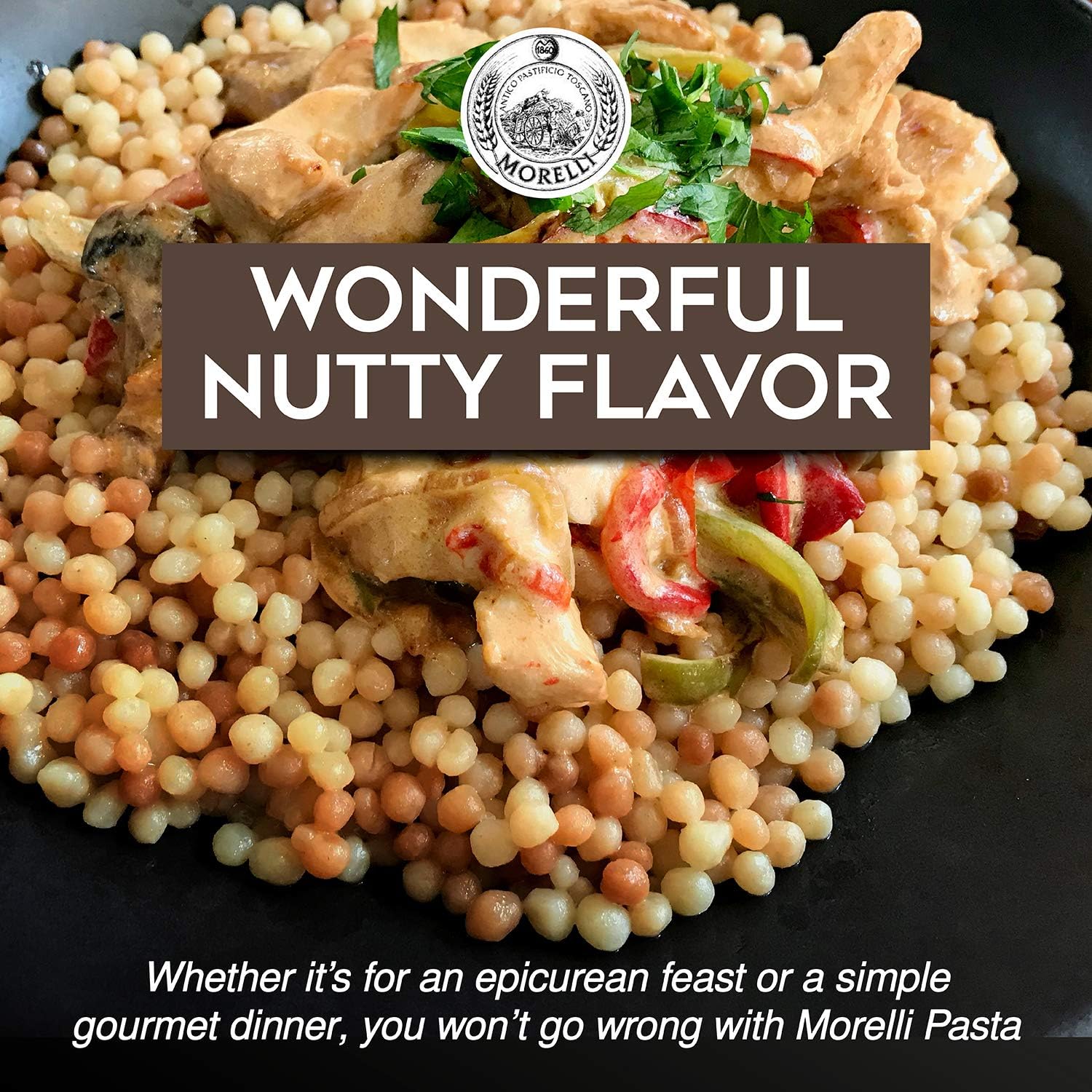Morelli Pasta Toasted Fregola Sarda Pasta - Imported from Italy 17.6oz / 500g