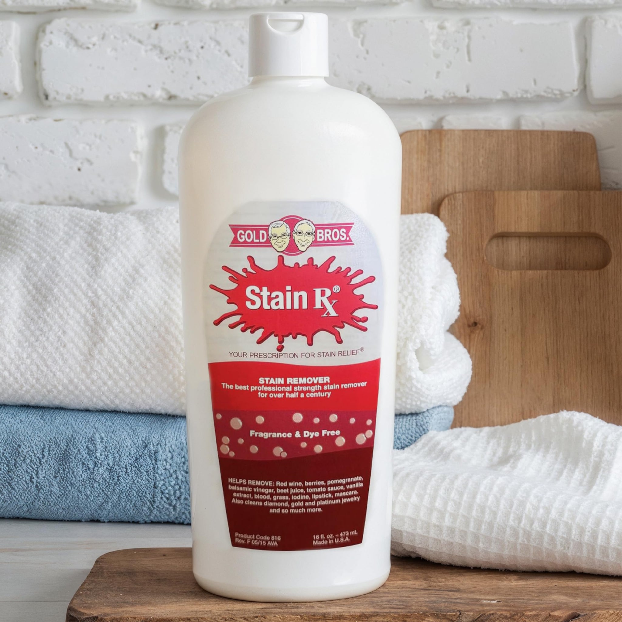 Stain Rx Stain Remover, Effectively Eliminates Stains from Wine, Berries & Blood on Colorfast Fabrics, Carpets, Upholstery & Jewelry, Fragrance