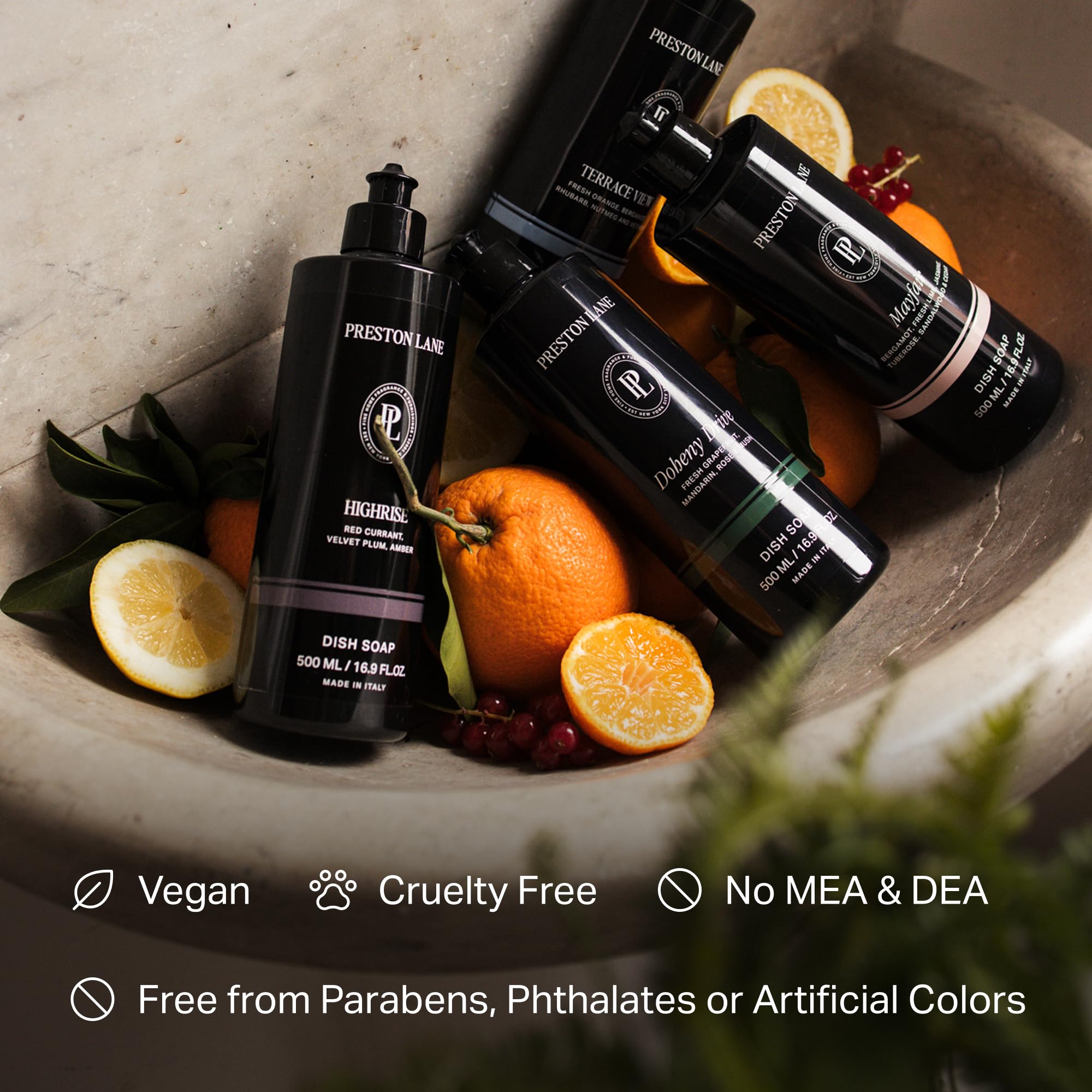 Preston Lane Luxury Dish Soap, Winterwatch Scent - Plant Powered Formula with Essential Oils | Tough on Grease, Gentle on Hands | Vegan, Cruelty Free