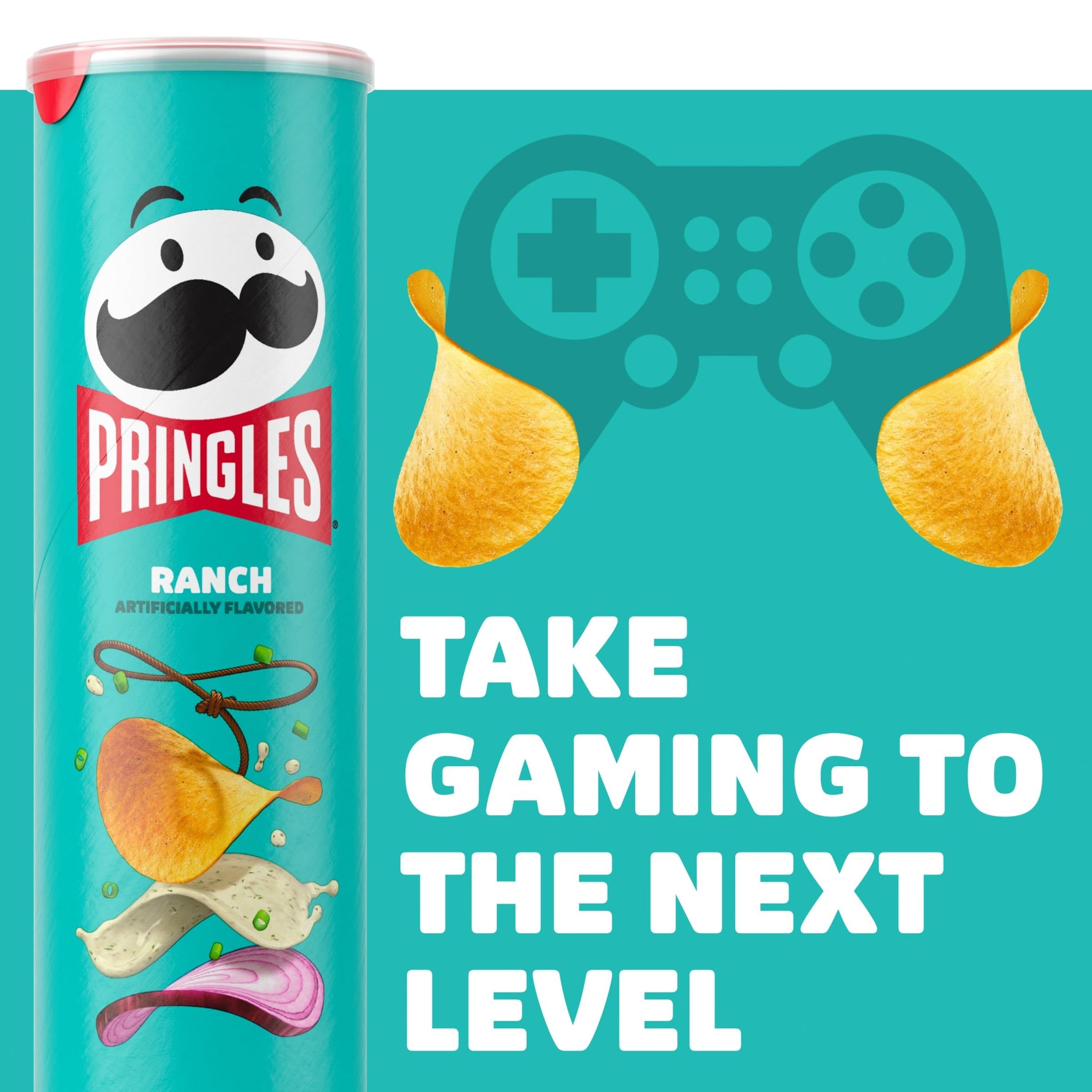 Pringles Potato Crisps Chips, Lunch Snacks, On-The-Go Snacks, Ranch, 5.5oz Can (1 Can)