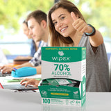 Wipex 70% Isopropyl Alcohol Wipes Individually Wrapped Sachets, Large Electronic wipes in Dispensing Box, Alcohol Prep Wipes, Screen Wipes & Tech