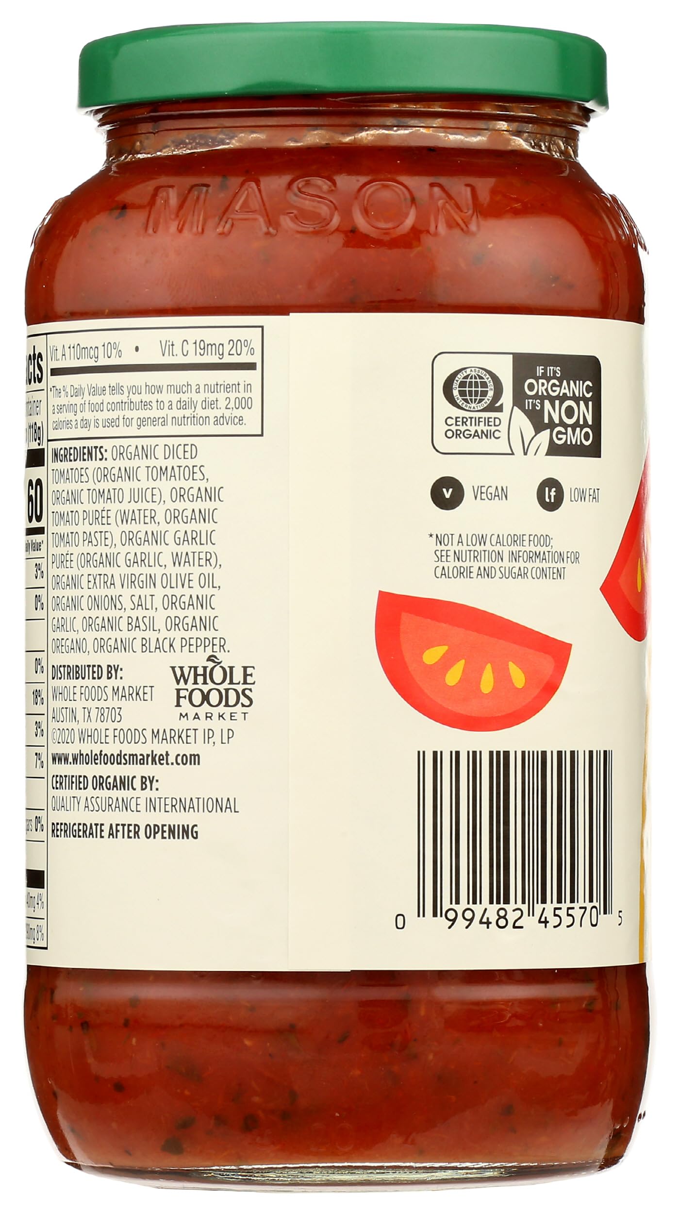 365 by Whole Foods Market, Organic Marinara Pasta Sauce, 25 Ounce