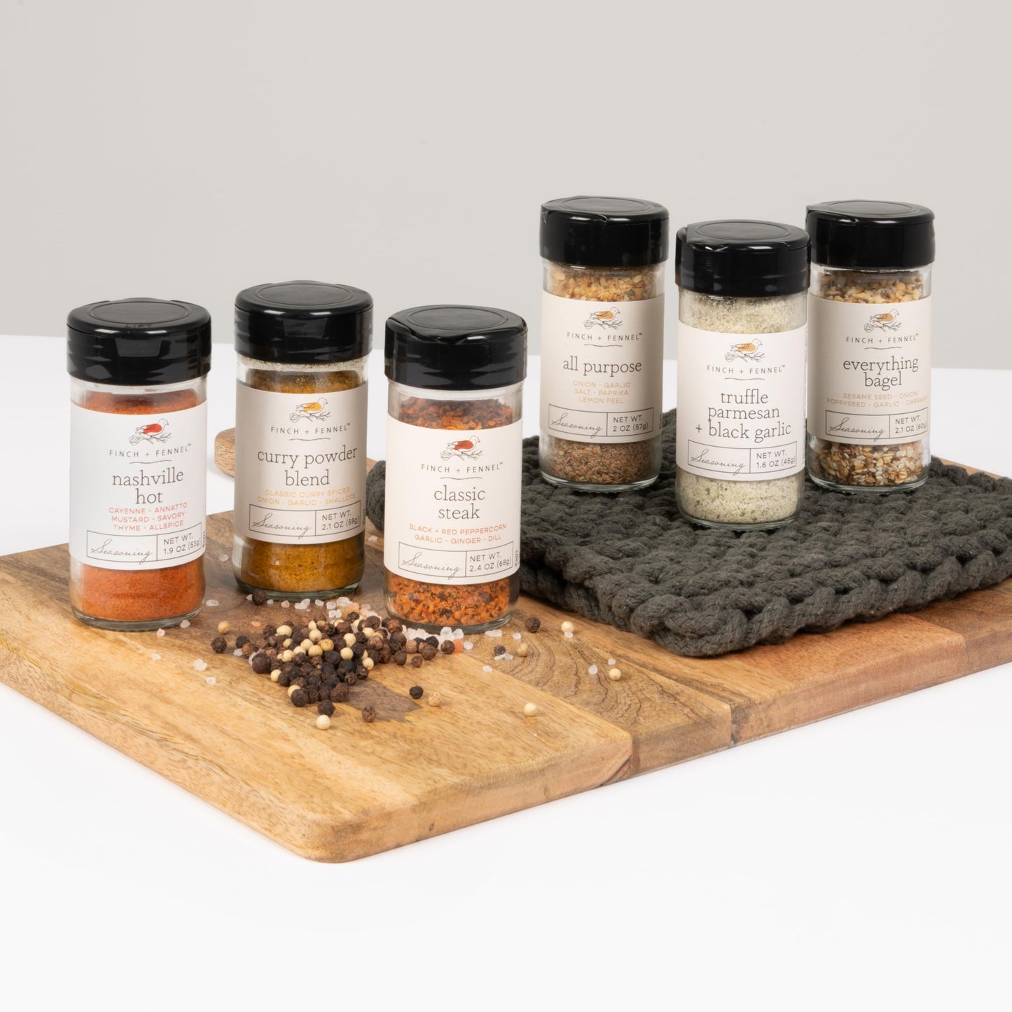 Finch + Fennel 6 Piece Seasoning Sampler Pack Gift Box